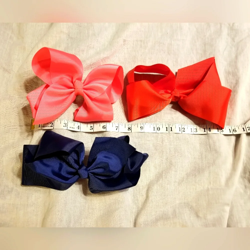 Lot of 3 Jumbo girls Bows for hair